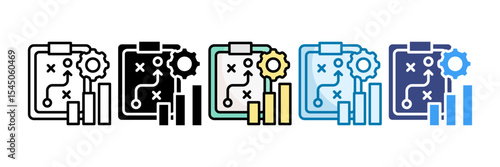 Growth Strategy Icon Set Multiple Style Collection