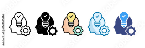 Innovation Strategy Icon Set Multiple Style Collection