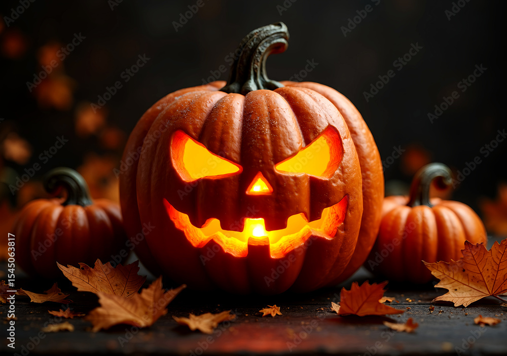 Fototapeta premium halloween pumpkin on a black background