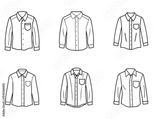 button up shirt sketch icon line art vector illustration