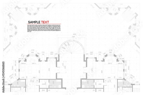 Architectural background. Building construct plan. Interior design sketch draw. Home floor architect pattern. Office reconstruction project. Abstract technology illustration. Vector blueprint.