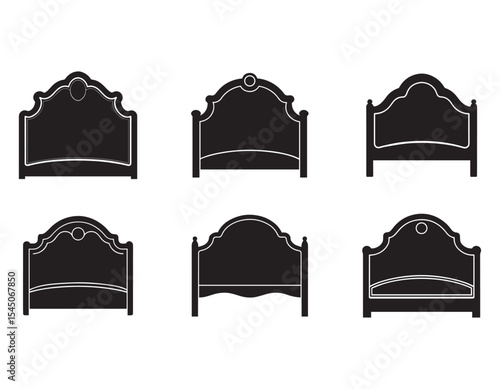headboard icon silhouette vector illustration
