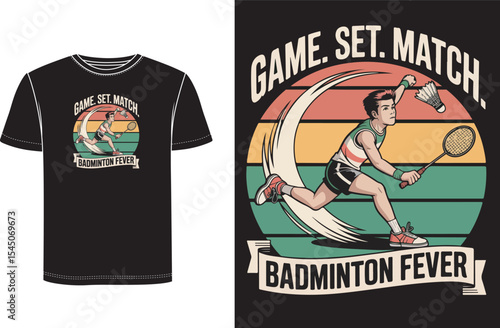 Badminton T Shirt Design