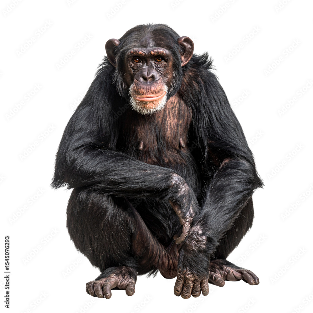 Fototapeta premium Young chimpanzee, isolated 