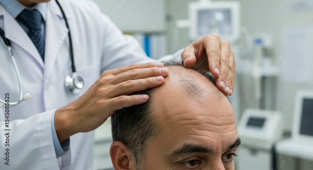 Obraz premium Hair loss examination