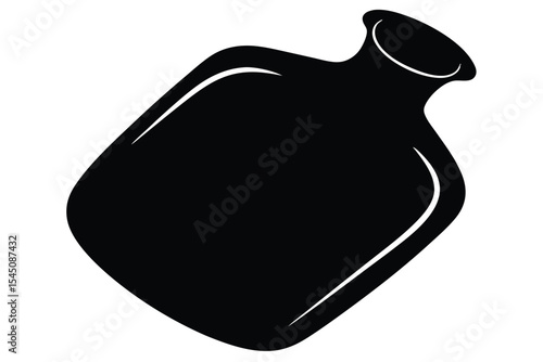 Black Hot Water Bottle Vector Illustration, Warmth and Comfort Design Element Graphic