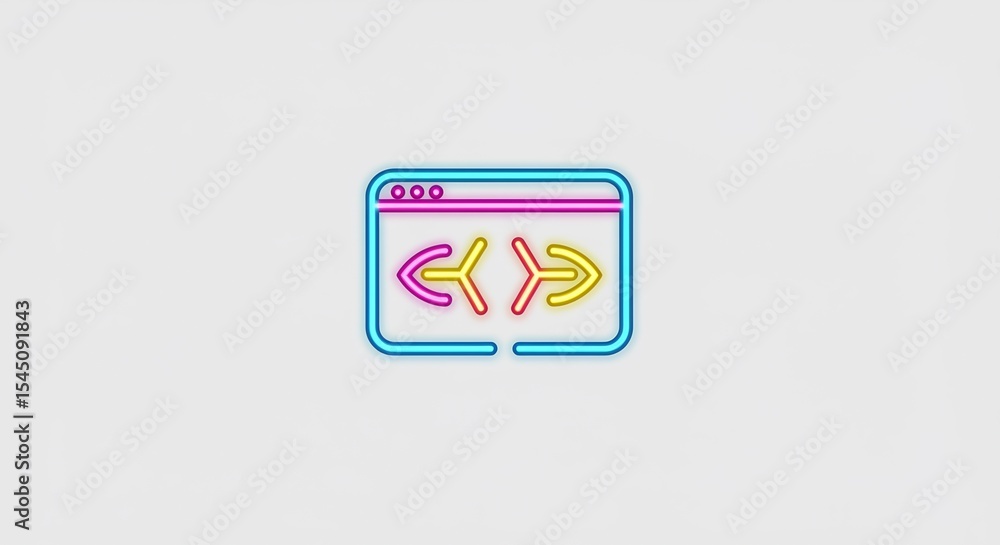 Fototapeta premium Neon Arrows Web Browser Interface Design