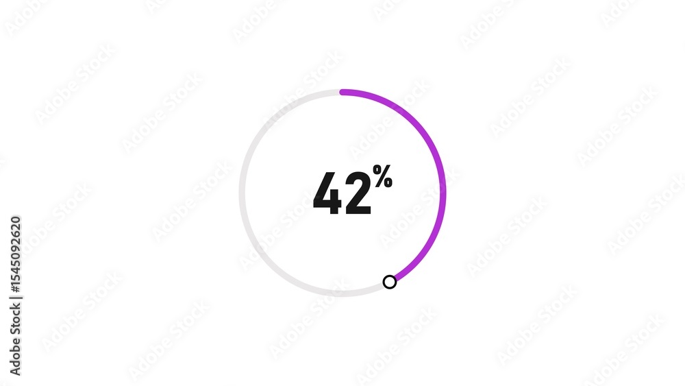 42 percent number loading circle icon pie chart illustration 4K resolution. 42 percent number loading circle icon pie chart illustration 4K resolution.