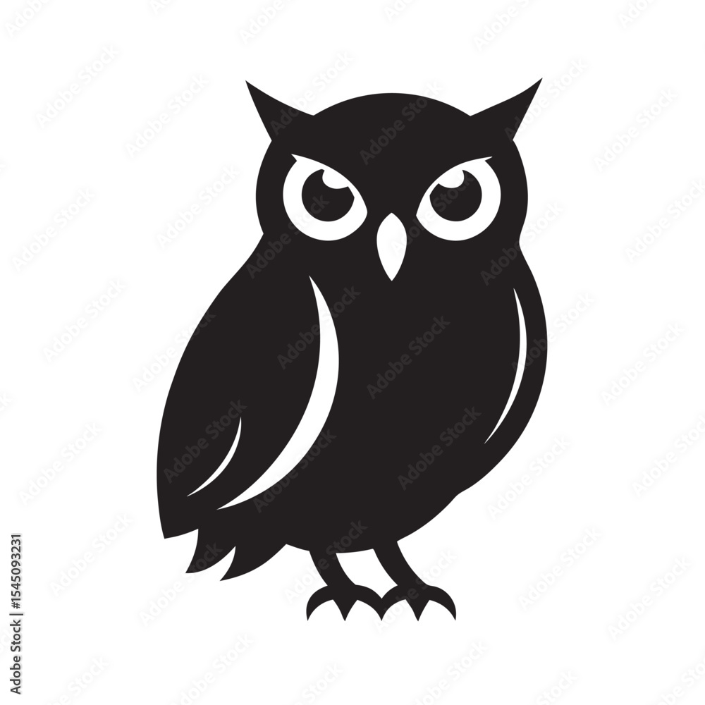 Fototapeta premium Profile View Owl Night Bird Silhouette