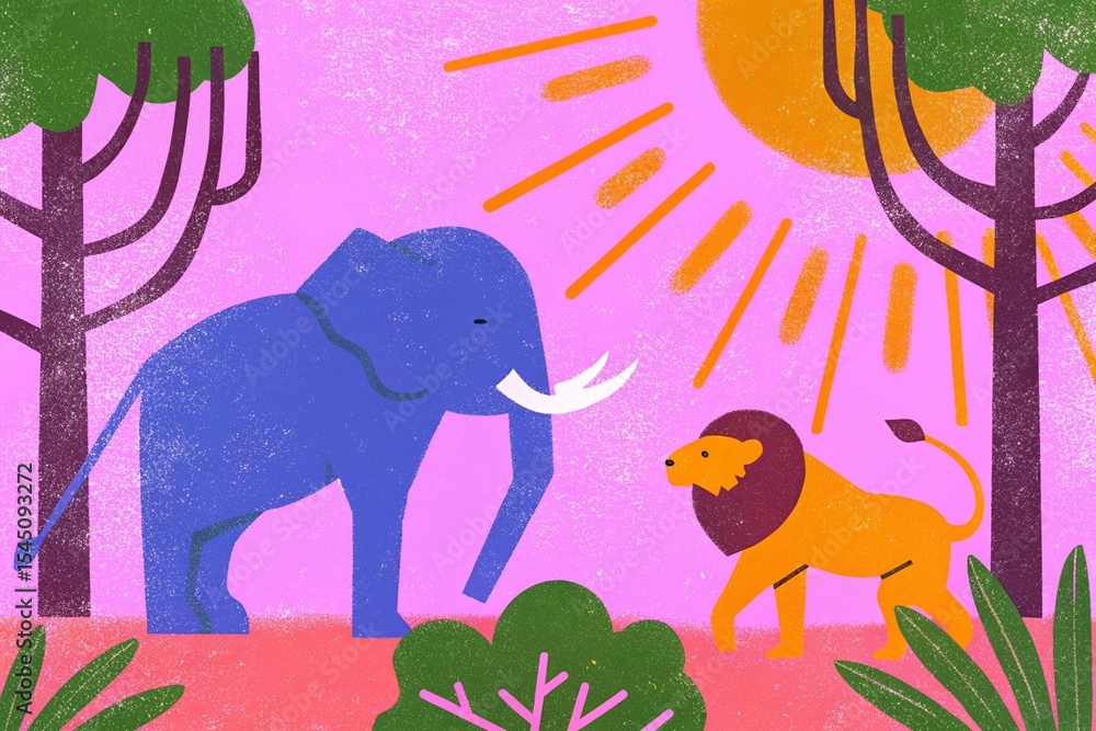 Naklejka premium animals in the forest