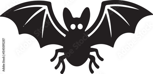 Halloween Bat Silhouette Design For Poster, Card also Tattoo.