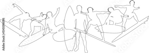 Surfers Surfing on Surf Boa...
