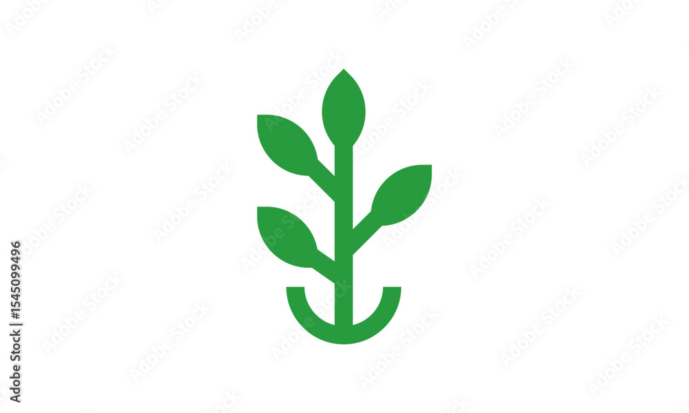 Obraz premium Green Sprouts Logo Design – Fresh and Minimalist Symbol of New Growth Representing Nature, Renewal, and Sustainability