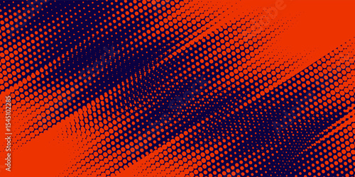 Abstract speed lines style orange color halftone banner design template. Vector illustration.