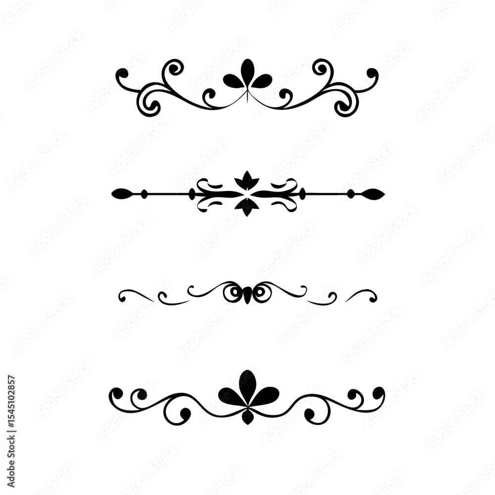 Obraz premium Text dividers with hearts doodle set. Wedding decorative elements. Divider ornament, borders, arrows. Hand drawn vector illustration isolated on white background 