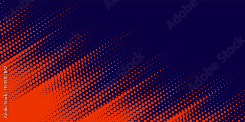 Abstract speed lines style orange color halftone banner design template. Vector illustration.