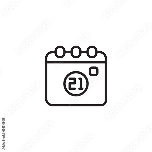 A line art icon shows a calendar with the number "21" circled inside, indicating the 21st day of a month, fitting for today's date, June 21, 2025.