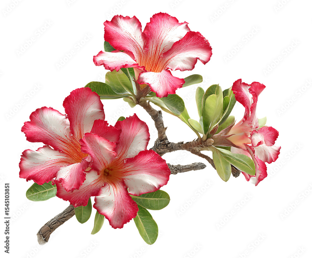 Fototapeta premium Exotic Desert Rose Flowers with Pink Petal Swirls