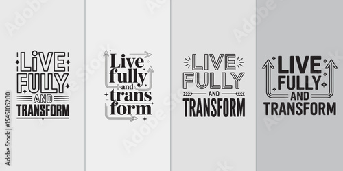 Motivational Typography Art Vector Set Uplifting Quote Designs for Posters and Apparel