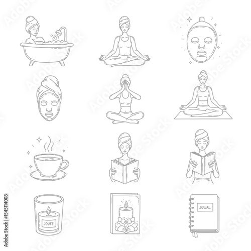 doodle icon illustration meditating selfcare selflove 