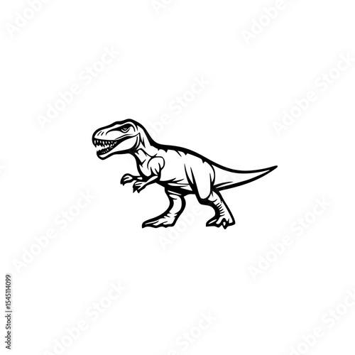 Vector icon of a Tyrannosaurus rex dinosaur