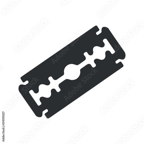 Simple black and white razor blade icon