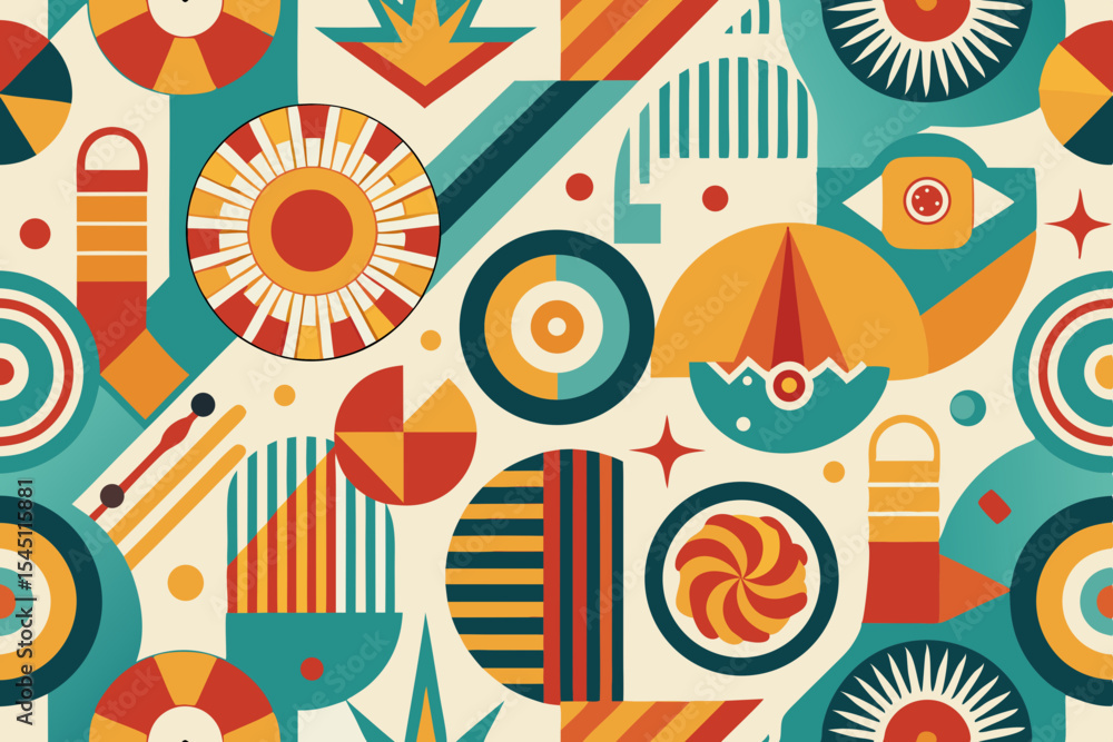 Fototapeta premium Ideal for creative projects needing a fun, energetic 80s/90s aesthetic.