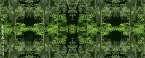 Seamless Abstract Dark Green Forest Canopy Pattern