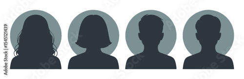 User Profile Avatar Silhouette Icon Set