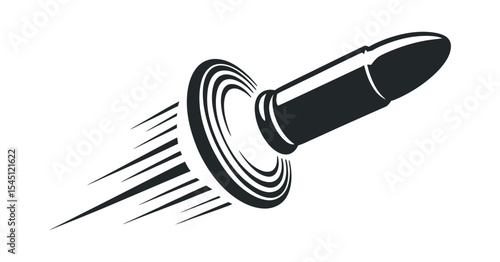 Fast Moving Bullet in Retro Style Graphic Design