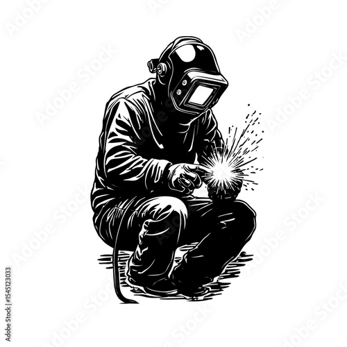 welder in protective mask