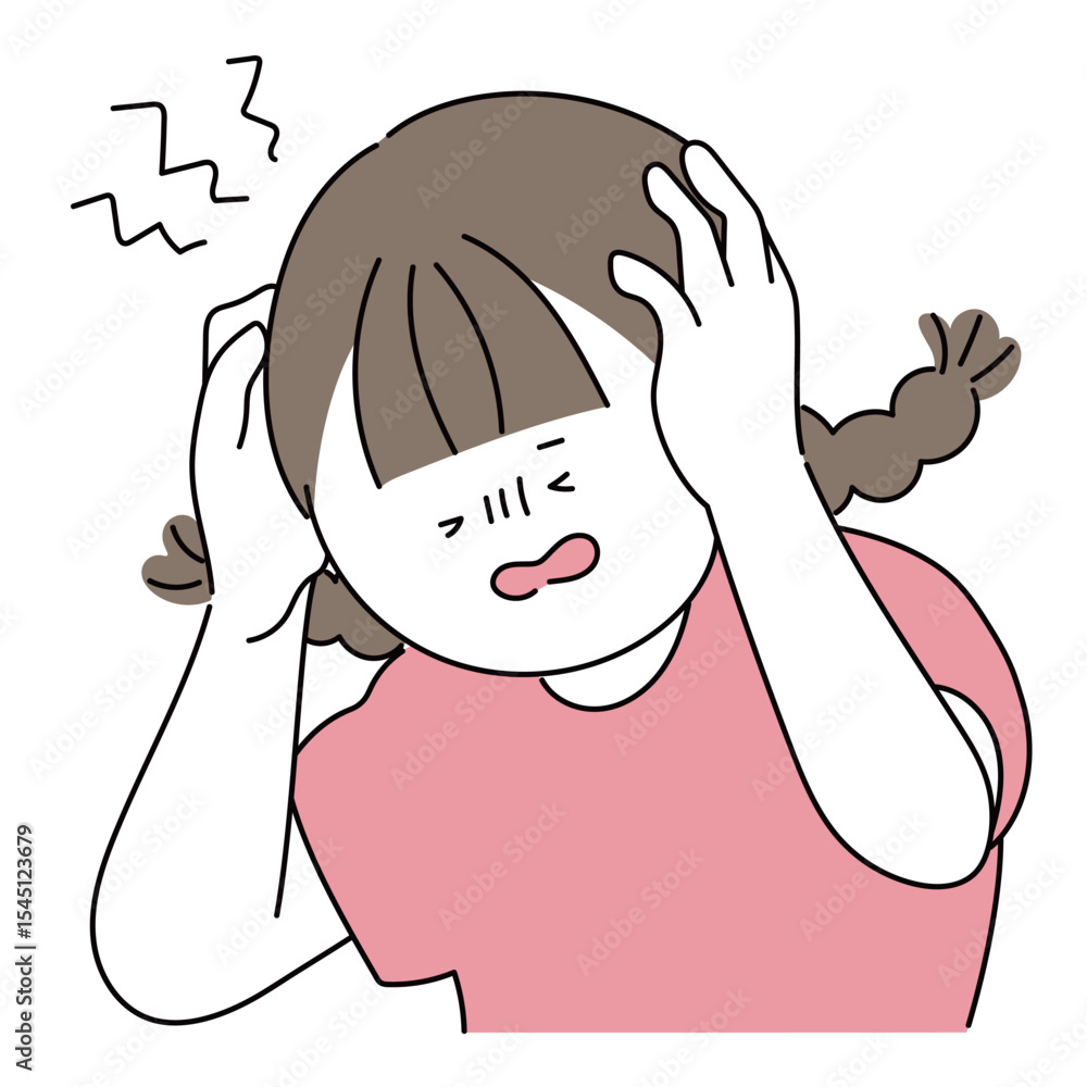 Obraz premium 熱中症の症状_頭痛