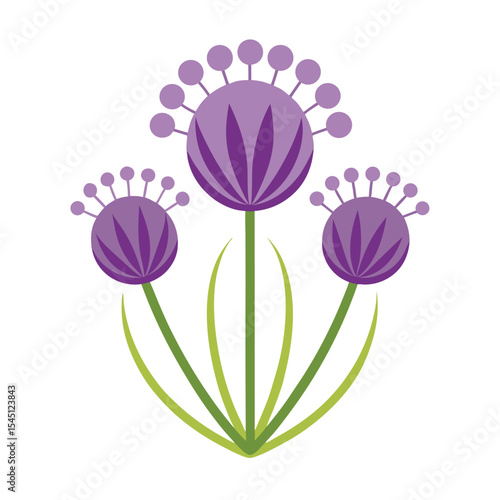 Edible alliums flower vector icon