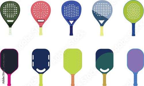 All types of rackets for Platform, paddle, pop, padel tennis and pickleball