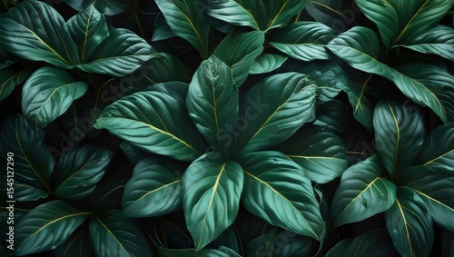 Wallpaper Mural Lush Tropical Foliage: Vibrant Green Leaves with Striking Yellow Veins in Nature

 Torontodigital.ca
