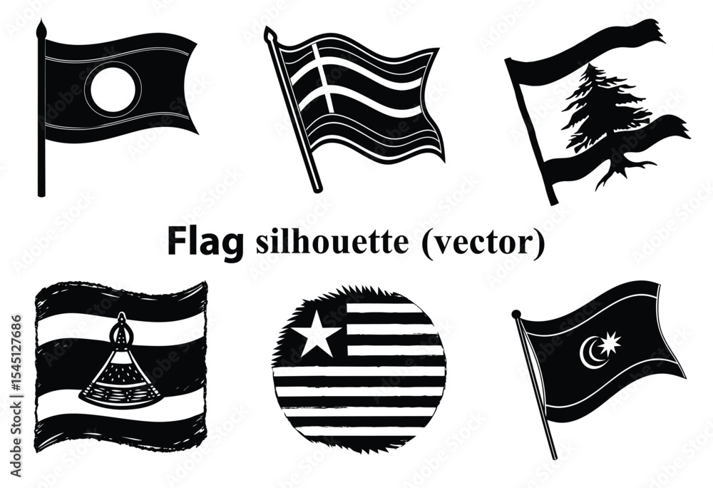 Fototapeta premium Kiribati Korea, North Korea, South Kosovo Kuwait Kyrgyzstan country flag bundle silhouette 