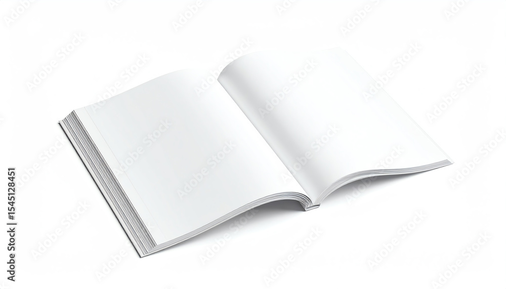 An open blank book lies flat, showcasing its empty pages, inviting creativity and ideas to fill its space An open blank book lies flat, showcasing its empty pages, inviting creativity and ideas to fill its space