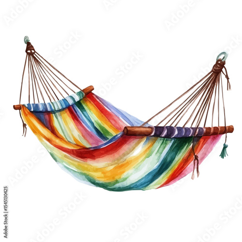 Hammock, watercolor clipart vector, isolated on a white background.