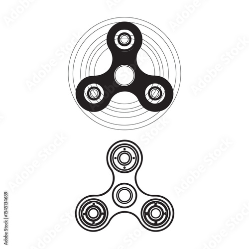 Fidget Spinner Silhouette Vector Illustration