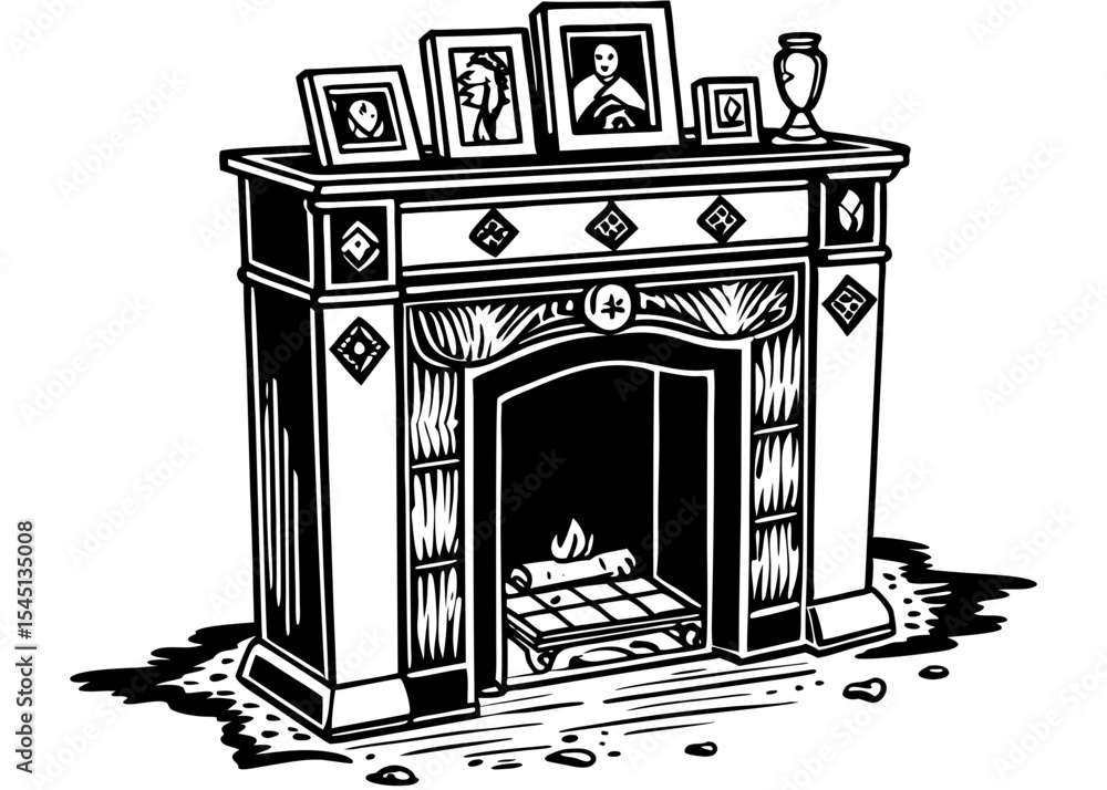 Fototapeta premium fireplace in the house