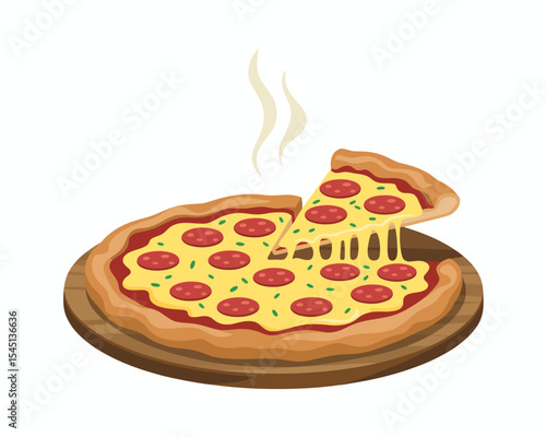 Delicious Pepperoni Pizza A Slice of Heaven -  Savory, cheesy goodness