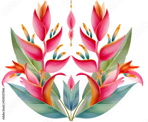 Stunning Heliconia flowers with tropical elegance