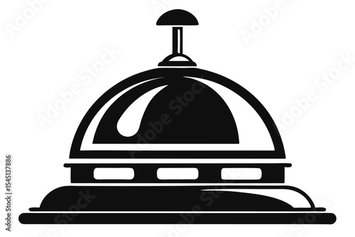 Black Silhouette Illustration of a Classic Hotel Service Bell for Concierge Assistance
