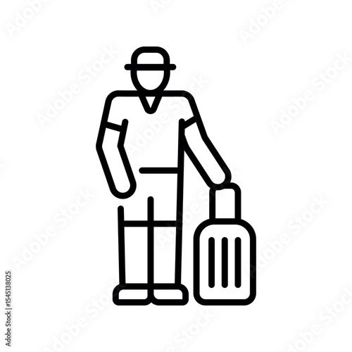 Tourist black line icon.
