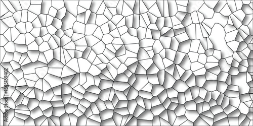Abstract cellular pattern with soft shadows depicting geometric complexity and naturalistic textural effect on a white background