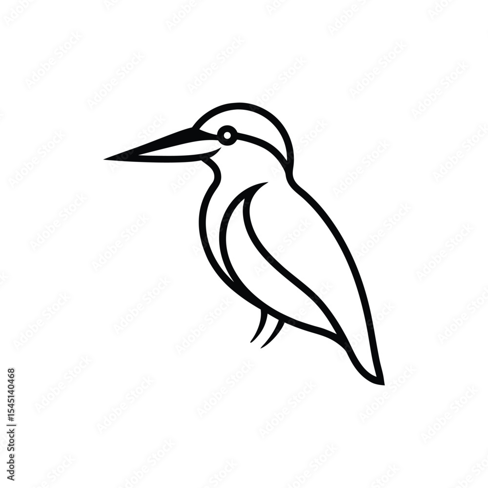 Fototapeta premium heron on a white background icon