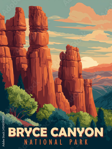 Stunning Bryce Canyon National Park poster with vibrant colors.