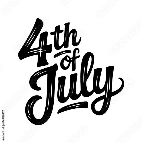 Stylish 4th of July Calligraphy Silhouette Graphic
