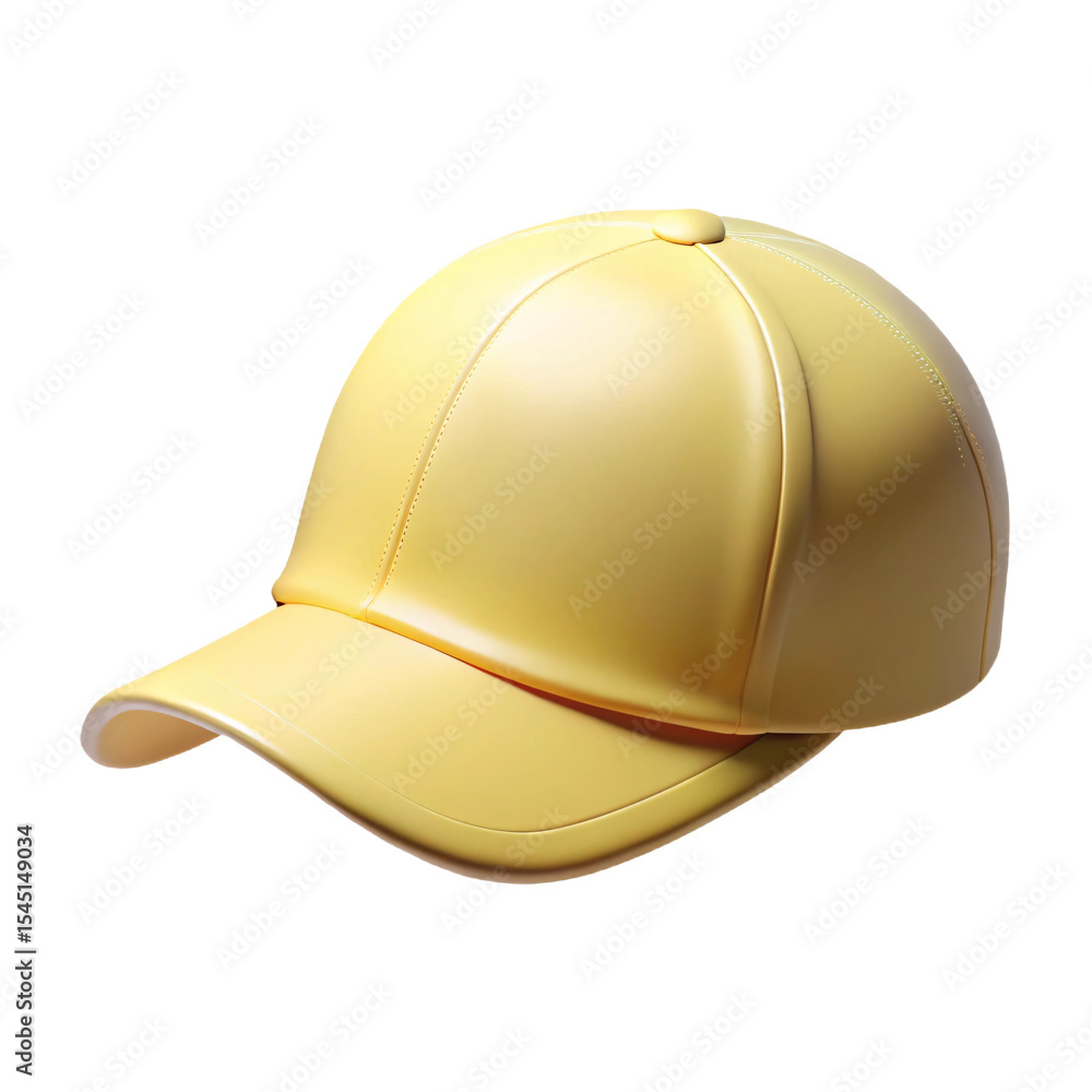 Fototapeta premium Yellow baseball cap mockup isolated on transparent background