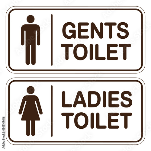 Signage Displaying Restroom Information For Both Gents and Ladies, Providing Directions for Public Facilities Access and Gender Identification